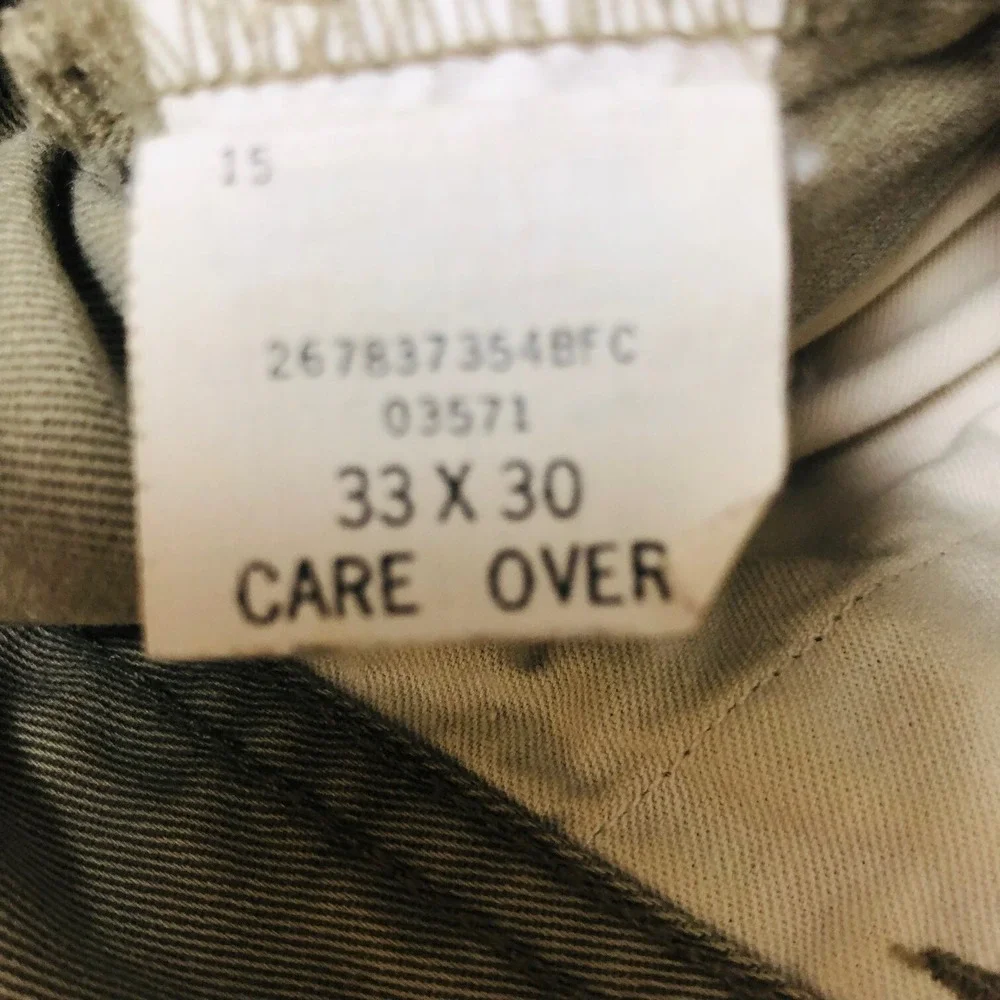Polo Ralph‎ Lauren Khaki Cargo Pants Preppy Hike Camp Mens 33x30 Fits 33x29.75